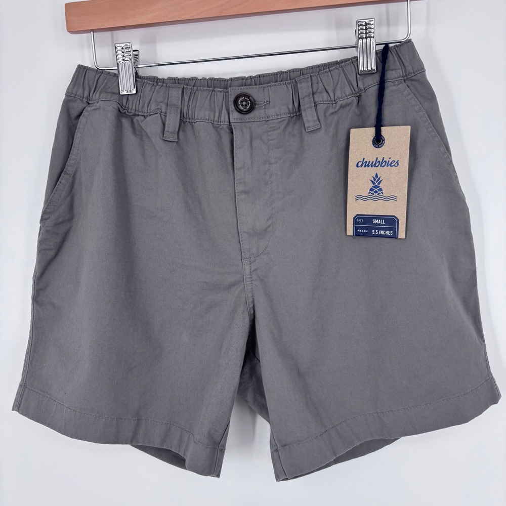 Chubbies Originals Shorts Mens S Silver Linings Gray 5.5" Stretch Twill NEW